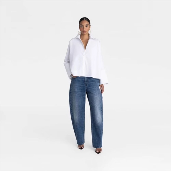 KBB by KAHLANA Women's Long Sleeve 'The A-Line Shirt' - White M - Picture 3 of 3